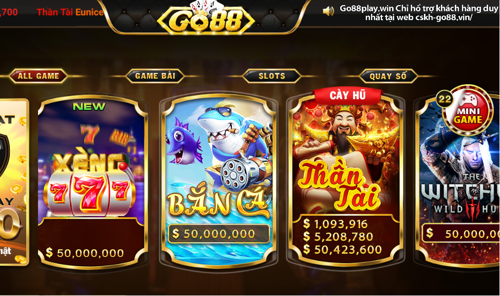 Hệ thống game khủng tại nhà cái Go88