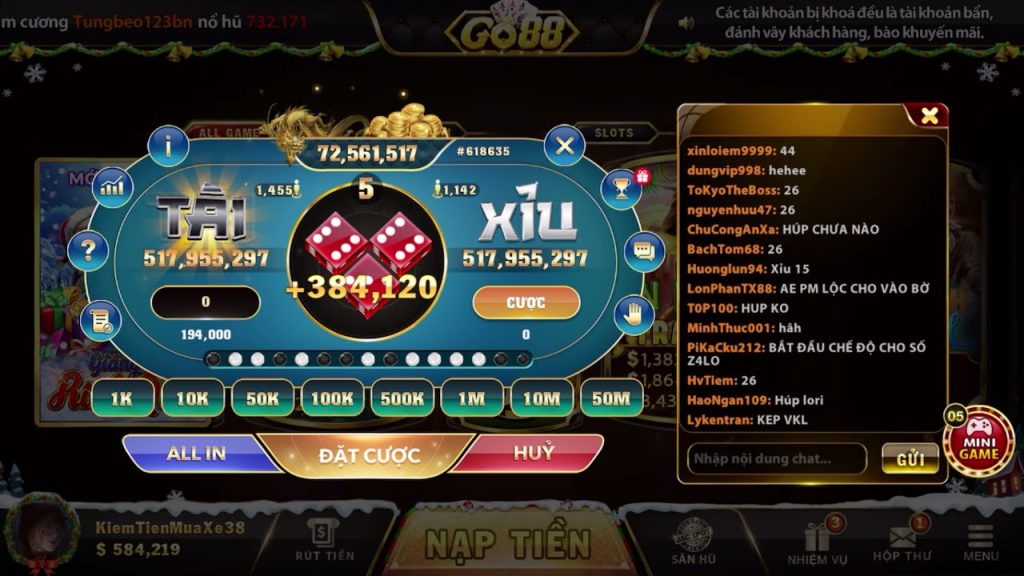 Hướng dẫn chơi game Tài xỉu tại Go88