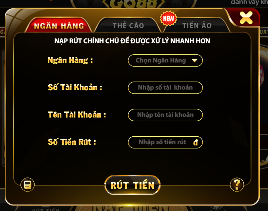 Nạp rút đơn gián và nhanh chóng Go88 club