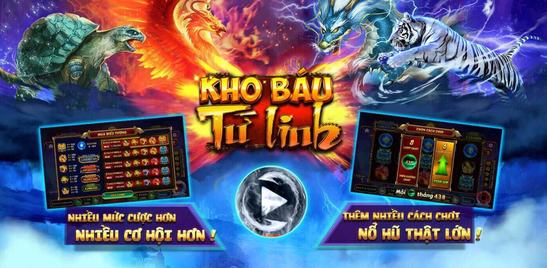 mẹo chơi Kho báu tứ linh go88 apk