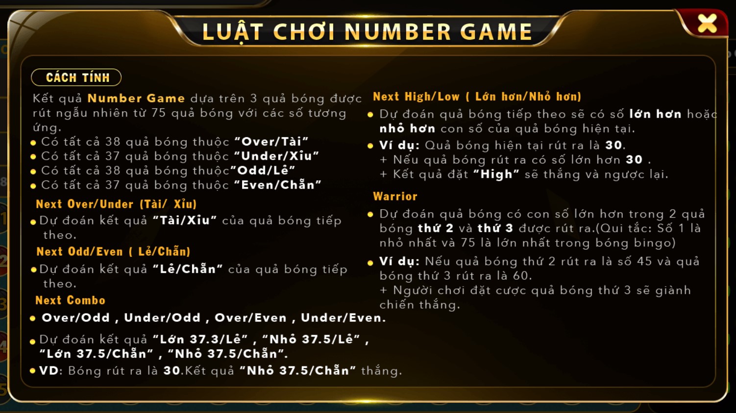 Thuật ngữ dành cho trò chơi number game play Go88 bạn cần biết