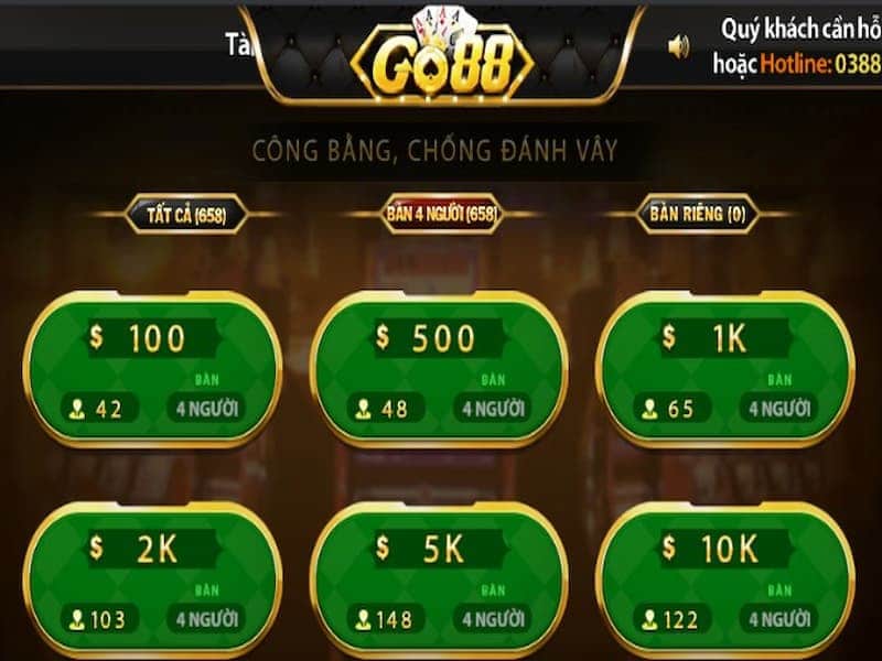 Mẹo chọn chỗ ngồi ở Phỏm Go 88