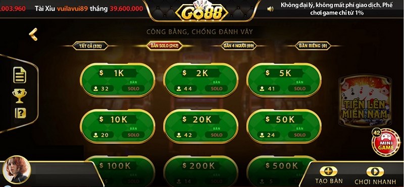 tiến lên miền nam tại cổng game go88
