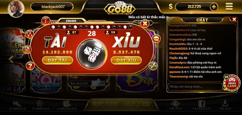 cược bộ ba game tài xỉu go88