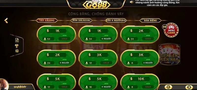 Mẹo liếc bài khi cá cược Tiến lên miền Nam Go88 club