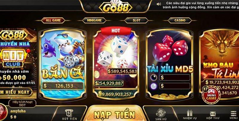 trò chơi cá cược Tài xỉu Go88
