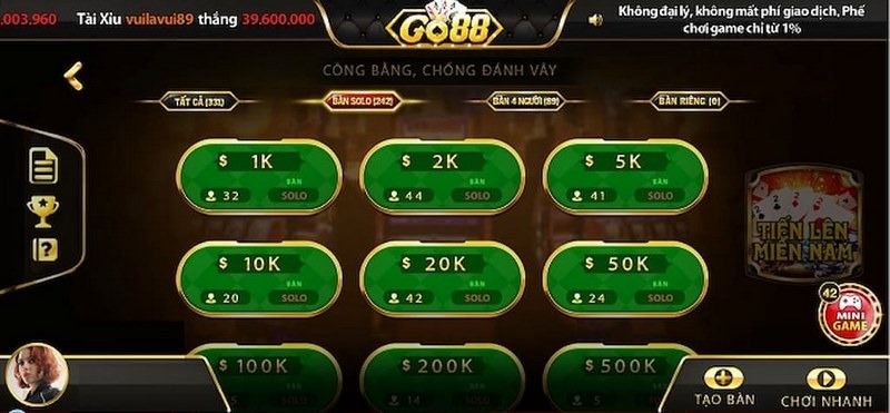 game bài Tiến lên miền Nam Go88