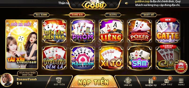game bài Mậu binh cổng game play Go88