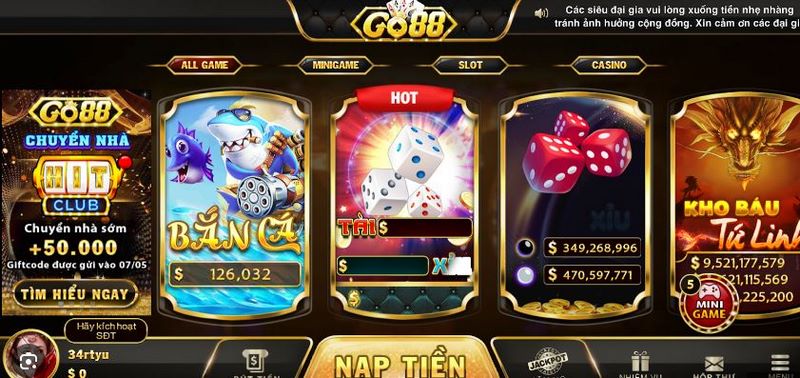 game cược Tài xỉu cổng game Go88 club