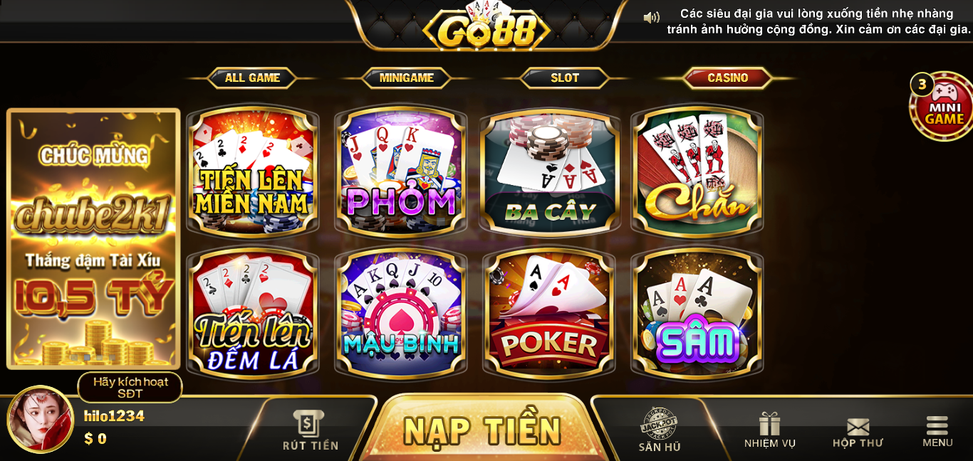 Bài live Casino tai Go88 live và những điều bạn chưa biết