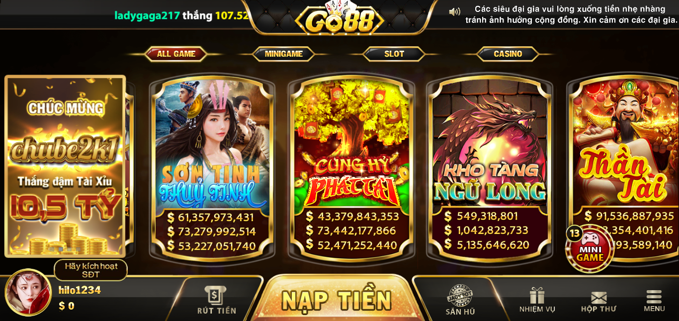 Hái lộc đầy túi khi chơi game Cung hỷ phát tài Go88