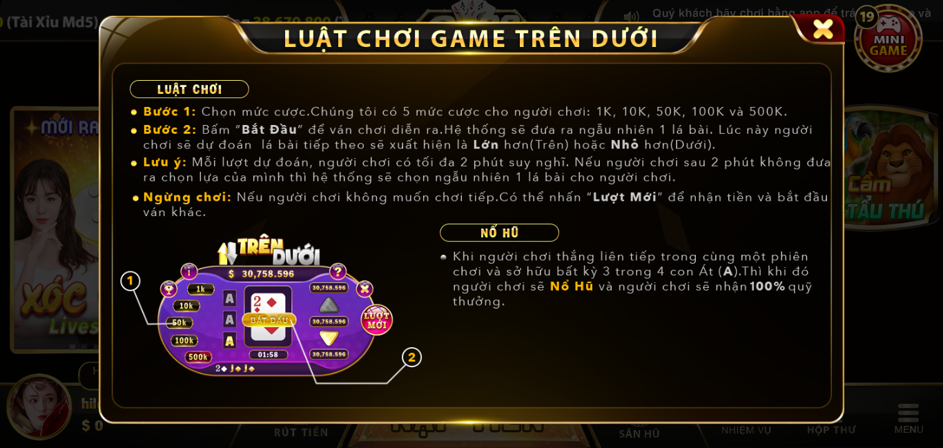 Thắng Trên dưới Go88 – Thắng hũ thưởng khủng nhất cổng game