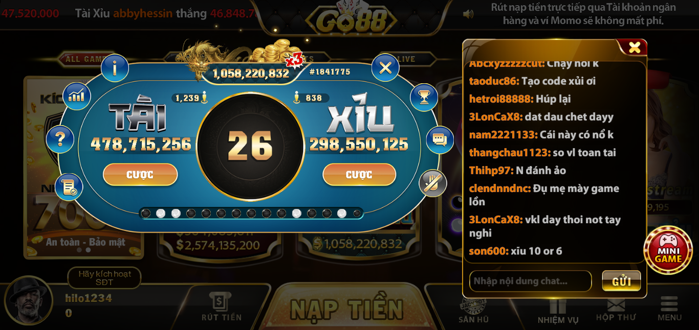 Chơi Tài xỉu mini với giao diện đỉnh cao tại Go 88