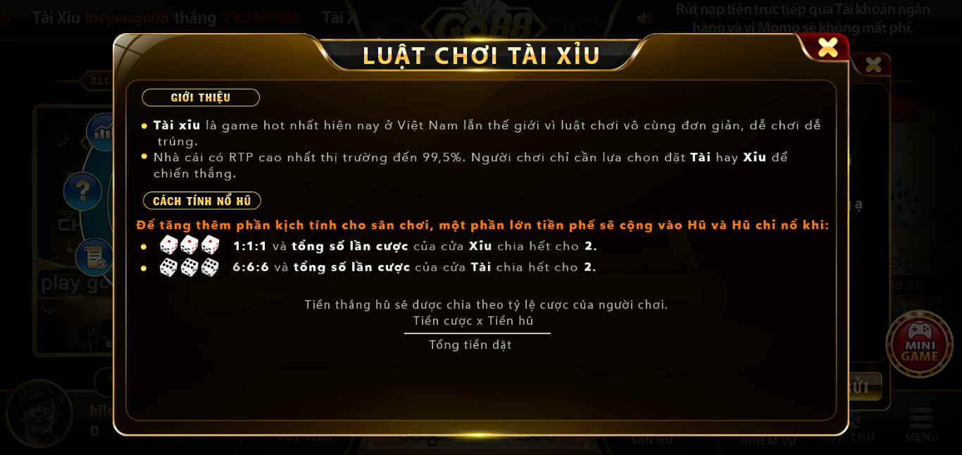 Chơi Tài xỉu mini với giao diện đỉnh cao tại Go 88